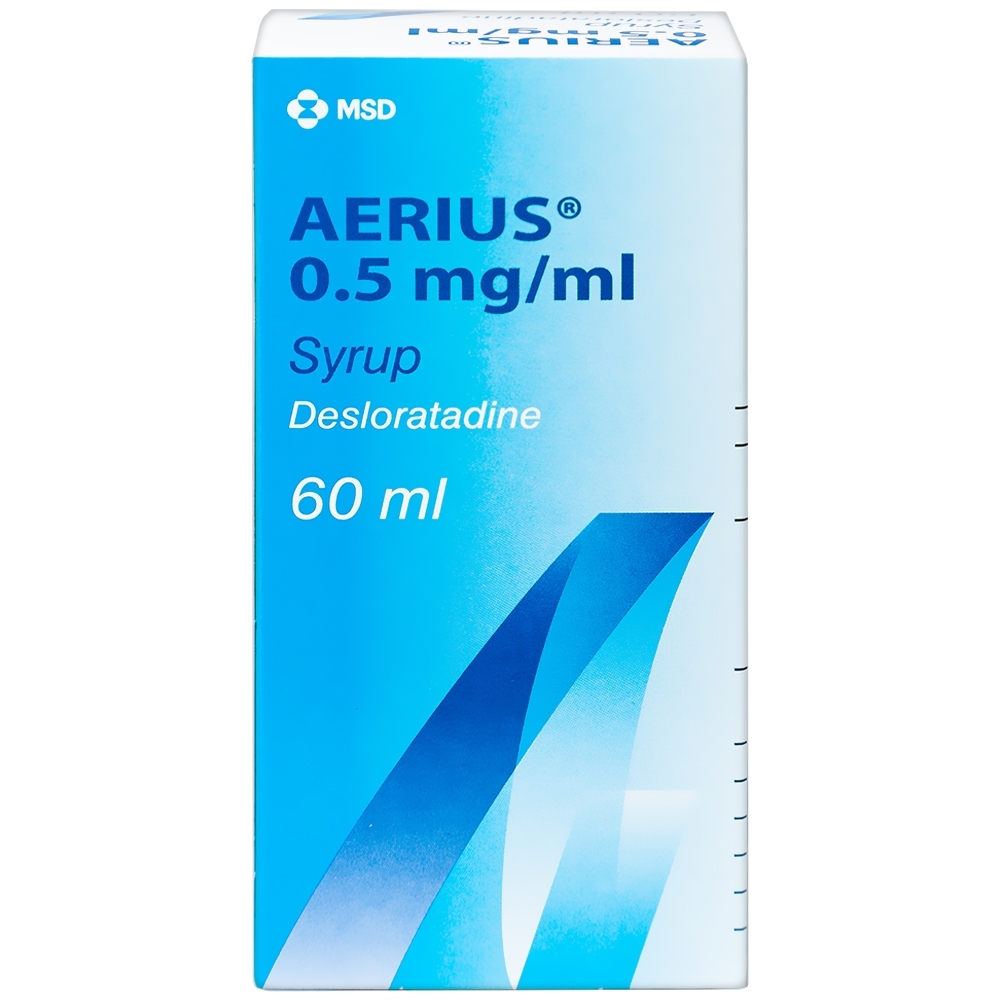 Hình ảnh Siro Aerius MSD giảm nhanh các triệu chứng viêm mũi dị ứng, mày đay (60ml)