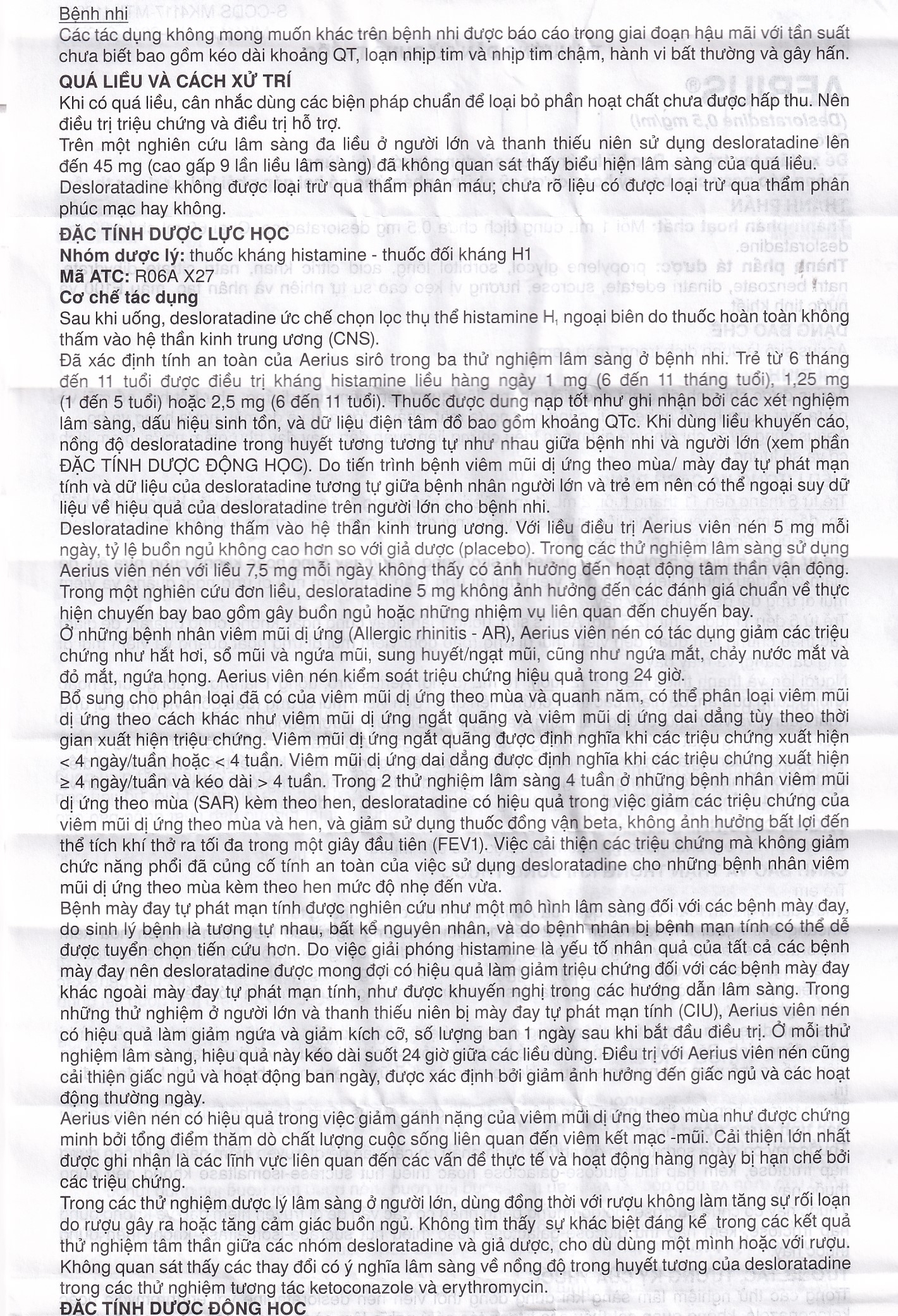 Hình ảnh Siro Aerius MSD giảm nhanh các triệu chứng viêm mũi dị ứng, mày đay (60ml)