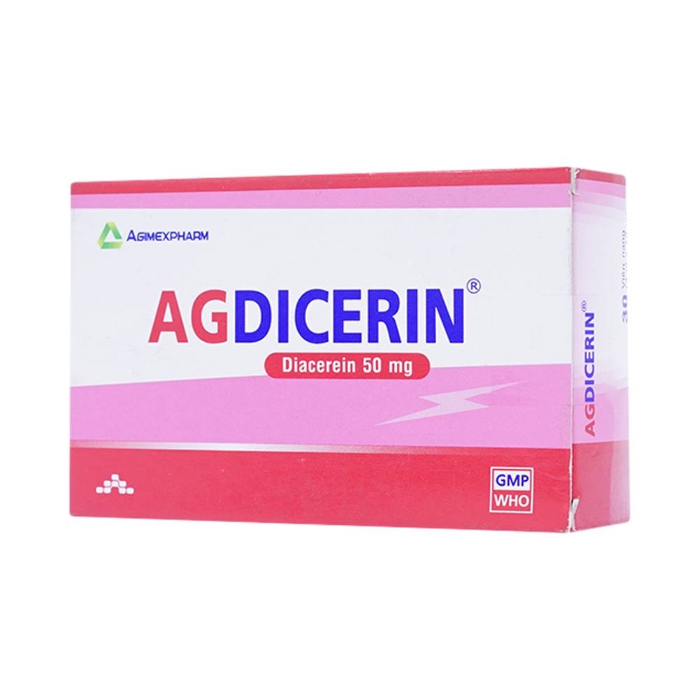 Hình ảnh Thuốc Agdicerin 50mg Agimexpharm điều trị triệu chứng các bệnh thoái hóa khớp hông, gối (3 vỉ x 10 viên)