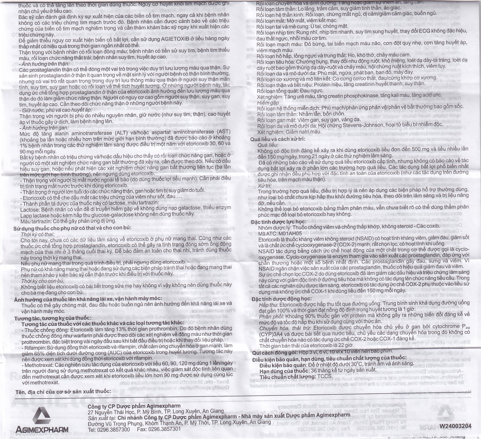 Hình ảnh Thuốc Agietoxib 60 Agimexpharm điều trị viêm xương khớp (3 vỉ x 10 viên)