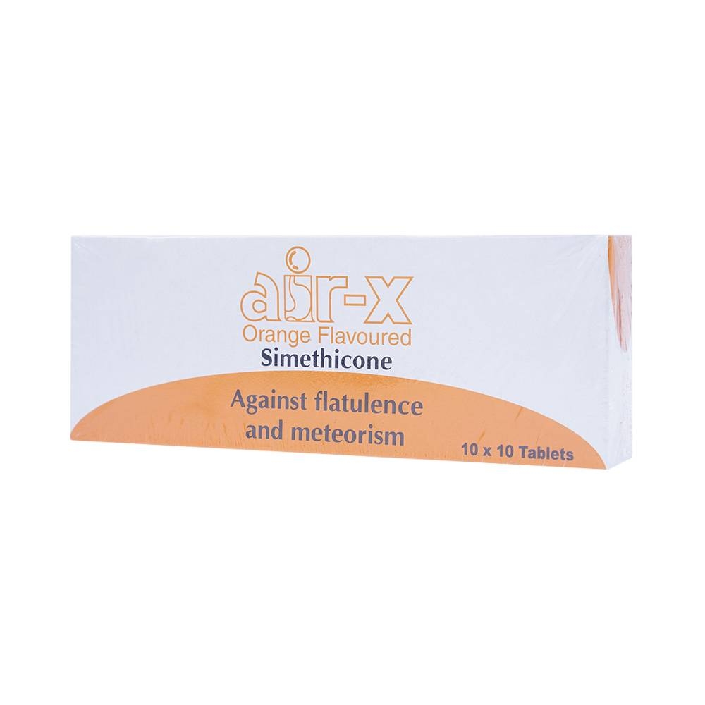 Hình ảnh Viên nhai Air-X hương cam chống đầy hơi và chướng bụng (10 vỉ x 10 viên)