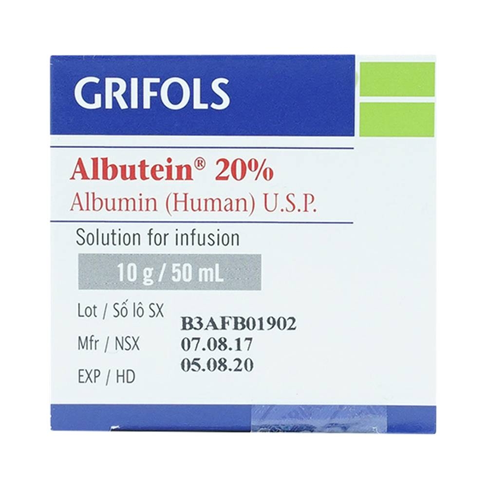 Hình ảnh Dịch truyền Albutein 20% Grifols điều trị sốc giảm thể tích (50ml)