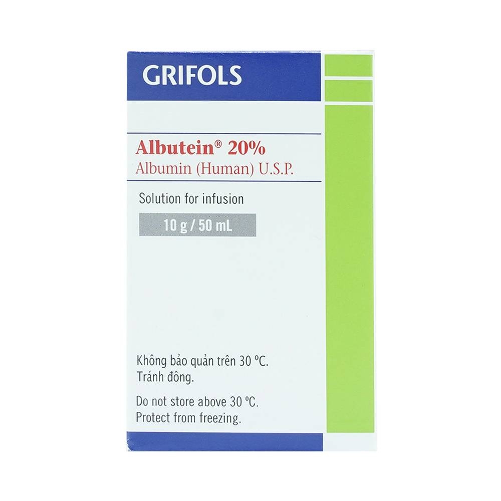 Hình ảnh Dịch truyền Albutein 20% Grifols điều trị sốc giảm thể tích (50ml)