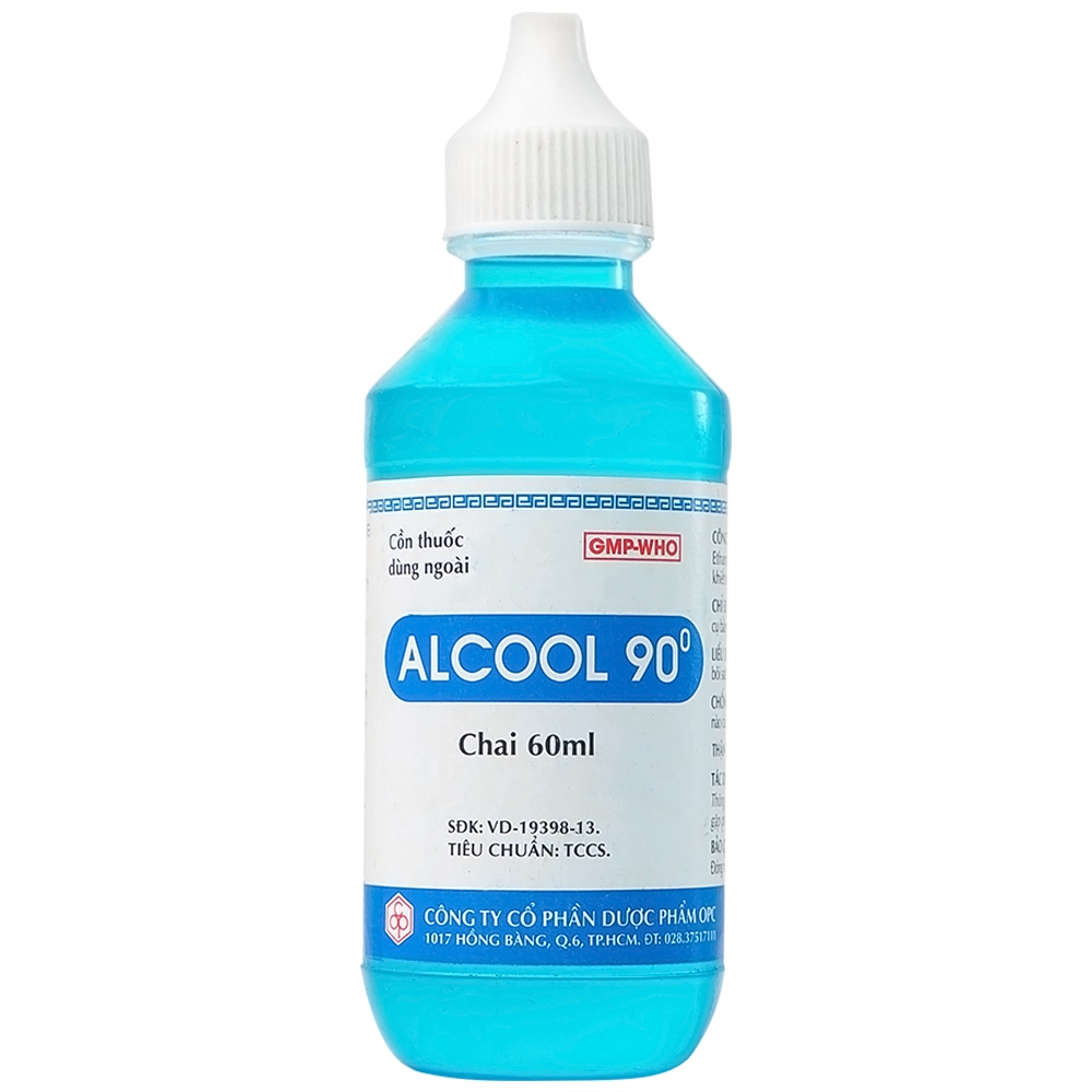 Hình ảnh Cồn thuốc dùng ngoài Alcool 90 độ OPC sát trùng vết thương ngoài da, vật dụng (60ml)