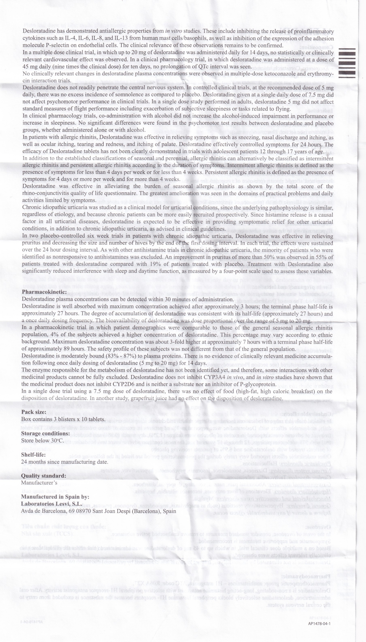 Hình ảnh Thuốc Aleradin 5mg giảm các triệu chứng viêm mũi dị ứng theo mùa, mày đay (3 vỉ x 10 viên)