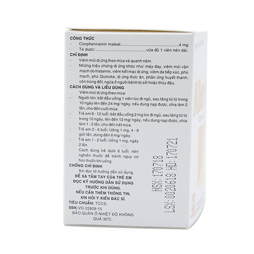 Hình ảnh Thuốc Allerfar Pharmedic điều trị viêm mũi dị ứng, các triệu chứng dị ứng (10 vỉ x 20 viên)