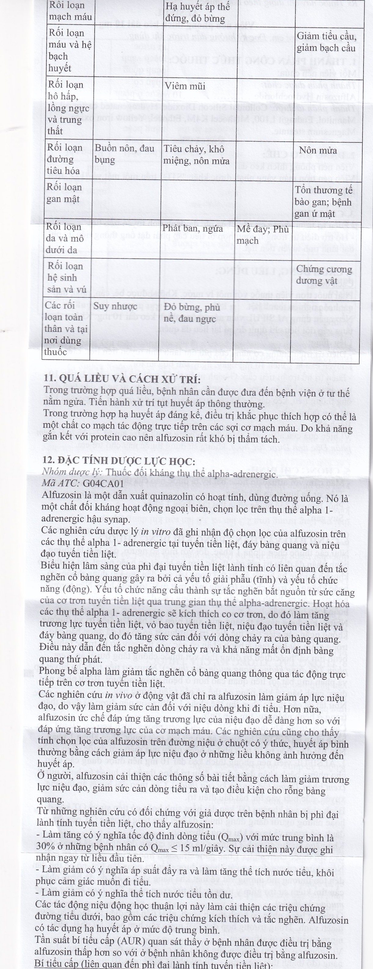 Hình ảnh Thuốc Alsiful S.R 10mg Standard điều trị phì đại lành tính tuyến tiền liệt (3 vỉ x 10 viên)