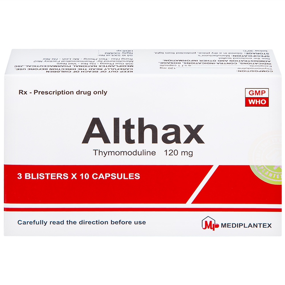 Hình ảnh Thuốc Althax 120mg Mediplantex hỗ trợ điều trị viêm mũi dị ứng, nhiễm khuẩn hô hấp (3 vỉ x 10 viên)