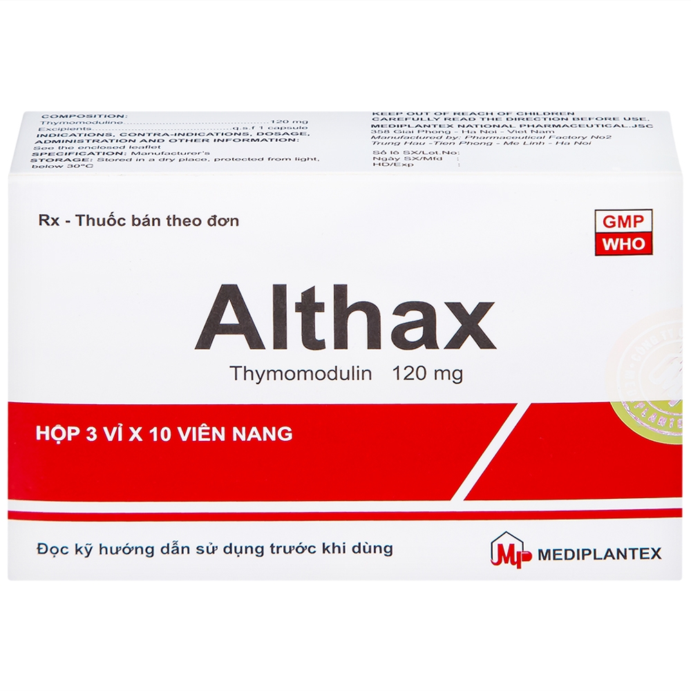 Hình ảnh Thuốc Althax 120mg Mediplantex hỗ trợ điều trị viêm mũi dị ứng, nhiễm khuẩn hô hấp (3 vỉ x 10 viên)
