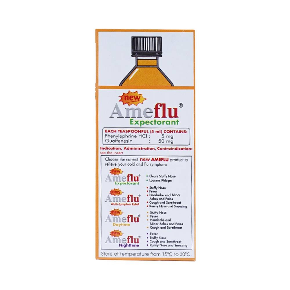 Hình ảnh Siro Ameflu Expectorant OPV thông mũi, long đờm (60ml)