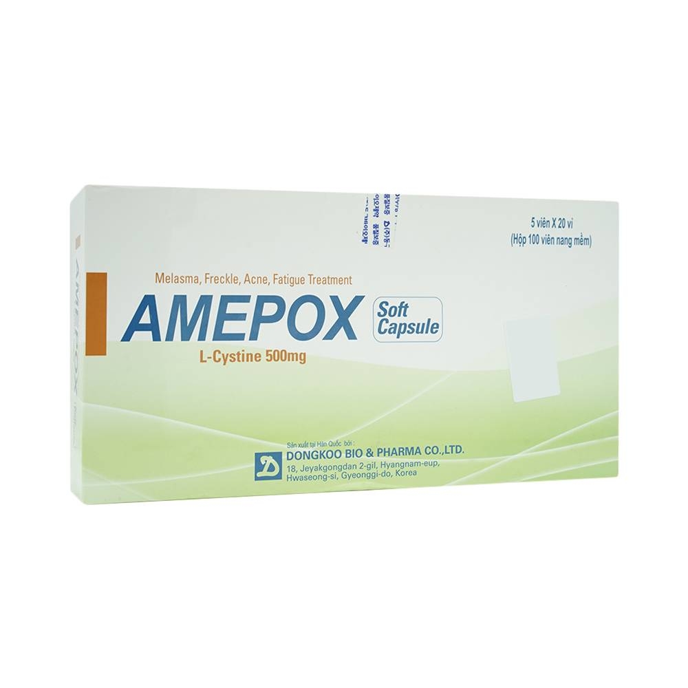 Hình ảnh Thuốc Amepox 500mg DongKoo điều trị sạm da do tàn nhang, nám da (20 vỉ x 5 viên)