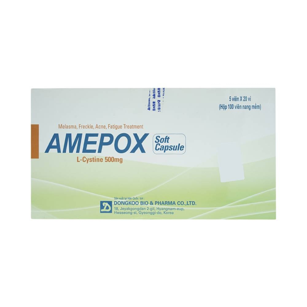 Hình ảnh Thuốc Amepox 500mg DongKoo điều trị sạm da do tàn nhang, nám da (20 vỉ x 5 viên)