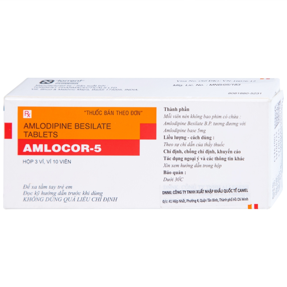 Hình ảnh Thuốc Amlocor-5 Torrent điều trị tăng huyết áp, đau thắt ngực (3 vỉ x 10 viên)