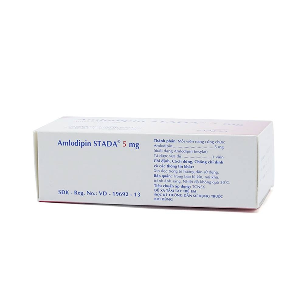 Hình ảnh Thuốc Amlodipin Stada 5mg điều trị tăng huyết áp, đau thắt ngực (3 vỉ x 10 viên)