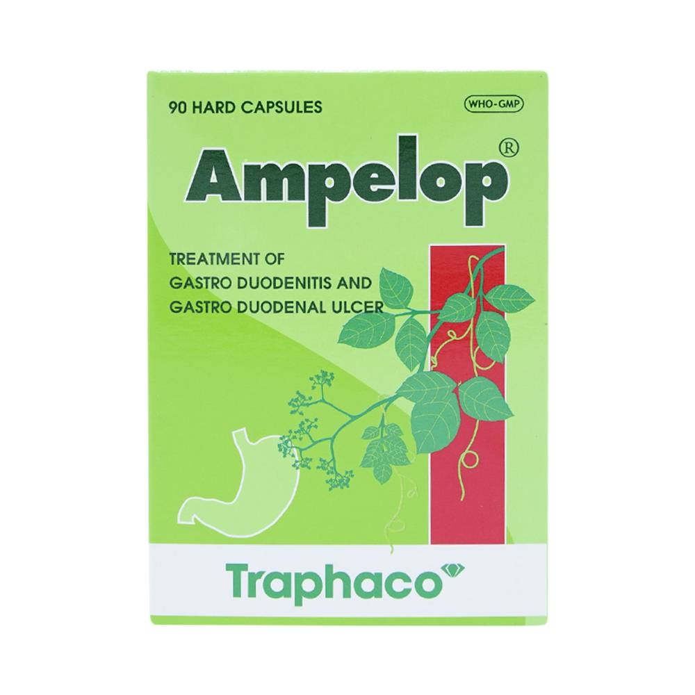 Hình ảnh Thuốc Ampelop 625mg Traphaco điều trị viêm loét dạ dày, hành tá tràng (9 vỉ x 10 viên)