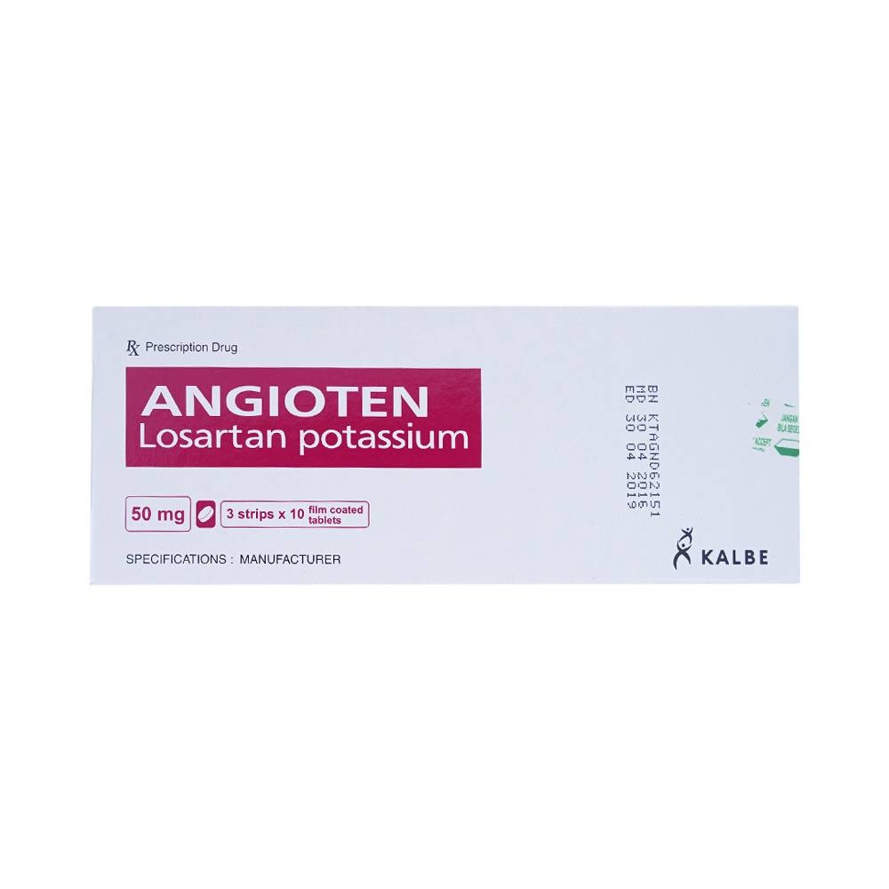 Hình ảnh Thuốc Angioten 50mg Kalbe điều trị tăng huyết áp (3 vỉ x 10 viên)