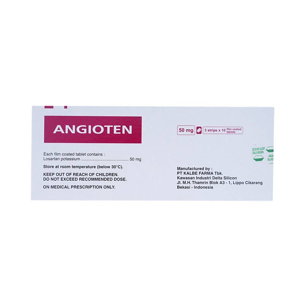 Hình ảnh Thuốc Angioten 50mg Kalbe điều trị tăng huyết áp (3 vỉ x 10 viên)