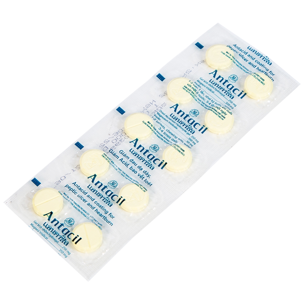 Hình ảnh Thuốc Antacil 250mg Thai Nakorn Patana điều trị bệnh loét dạ dày, tá tràng (25 vỉ x 10 viên)