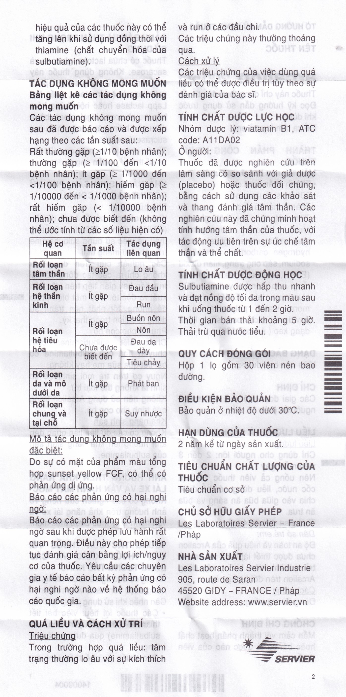 Hình ảnh Thuốc Arcalion 200 Servier điều trị các giai đoạn mệt mỏi tạm thời (30 viên)