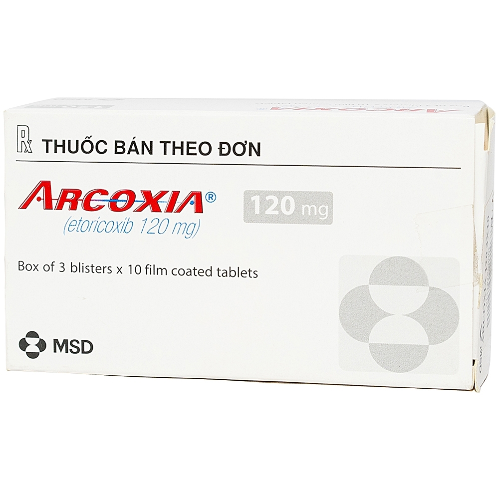 Hình ảnh Thuốc Arcoxia 120mg MSD điều trị thoái hoá khớp, viêm khớp dạng thấp (3 vỉ x 10 viên)