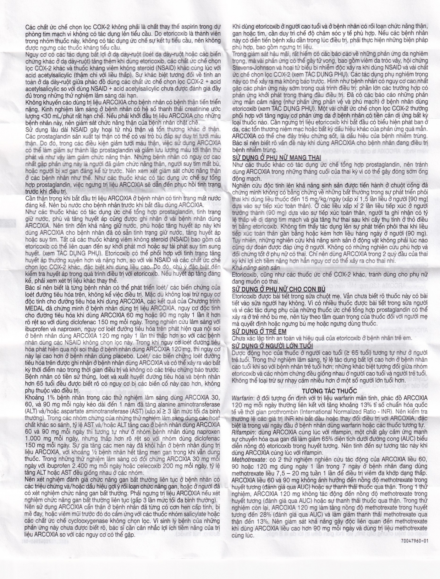 Hình ảnh Thuốc Arcoxia 60mg MSD điều trị thoái hoá khớp, viêm khớp dạng thấp (3 vỉ x 10 viên)