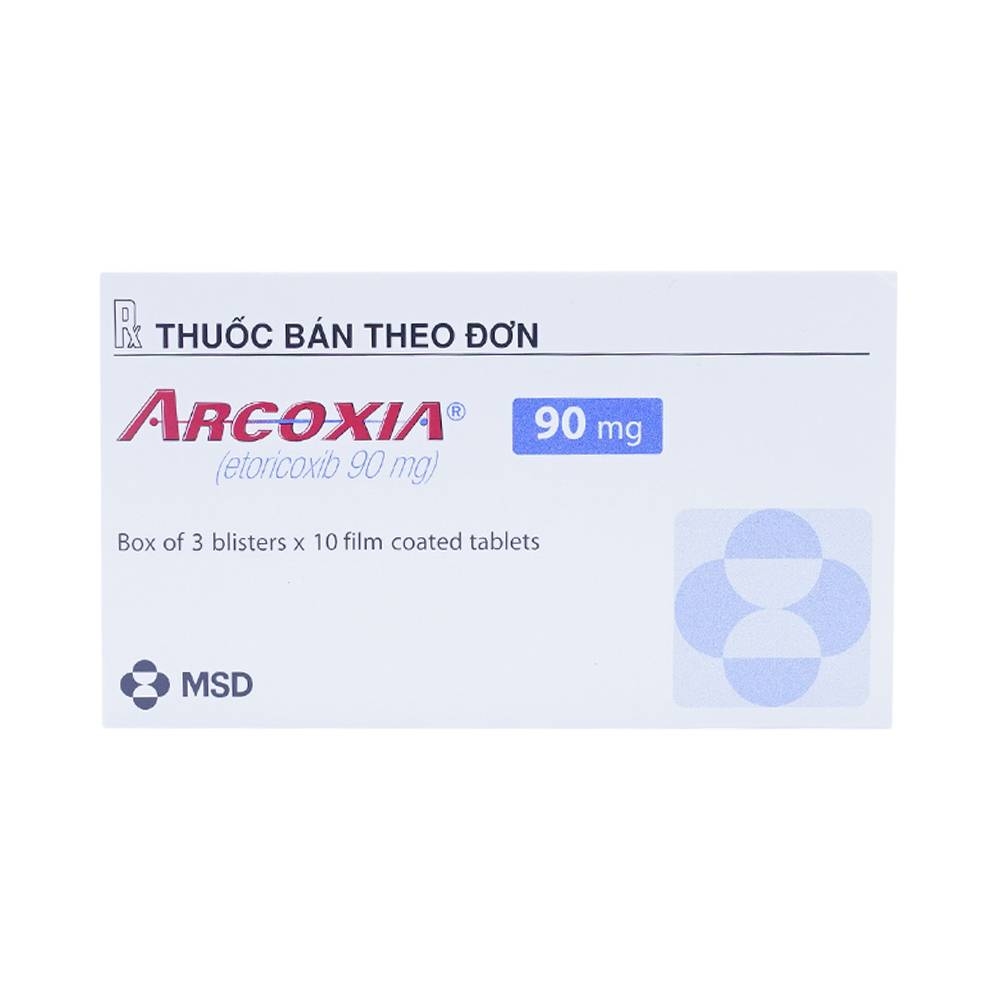 Hình ảnh Thuốc Arcoxia 90mg MSD điều trị thoái hoá khớp, viêm khớp dạng thấp (3 vỉ x 10 viên)
