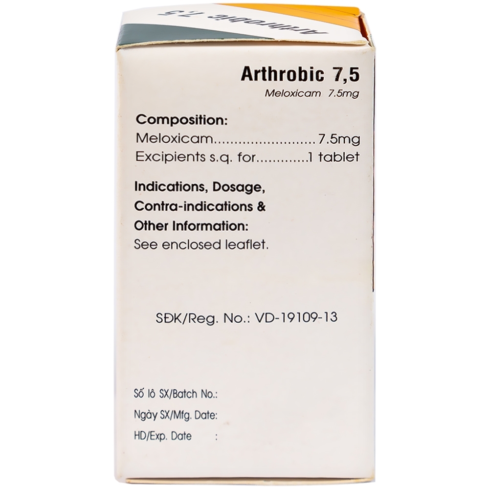 Hình ảnh Thuốc Arthrobic 7.5 Mekophar điều trị viêm đau xương khớp, viêm khớp dạng thấp (50 viên)