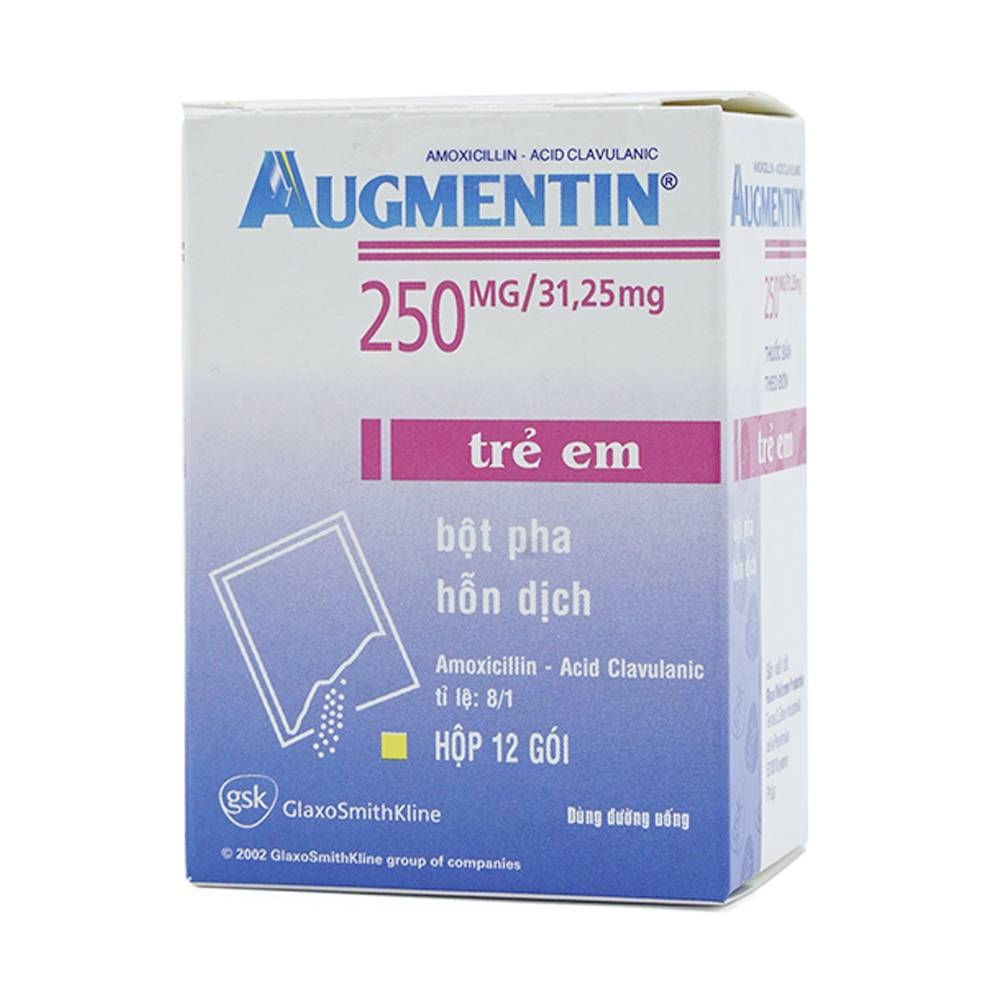 Hình ảnh Bột Augmentin 250mg/31.25mg GSK điều trị nhiễm khuẩn (12 gói)