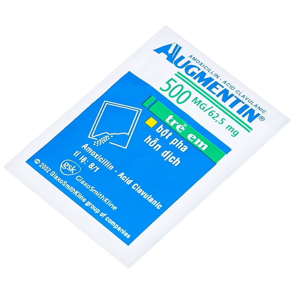Hình ảnh Bột Augmentin 500mg/62.5mg GSK điều trị nhiễm khuẩn (12 gói)