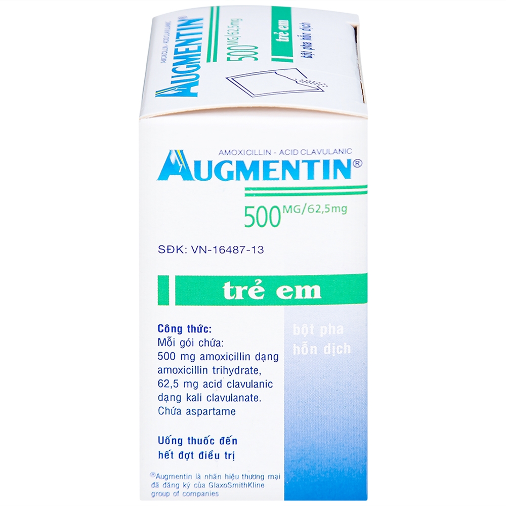 Hình ảnh Bột Augmentin 500mg/62.5mg GSK điều trị nhiễm khuẩn (12 gói)