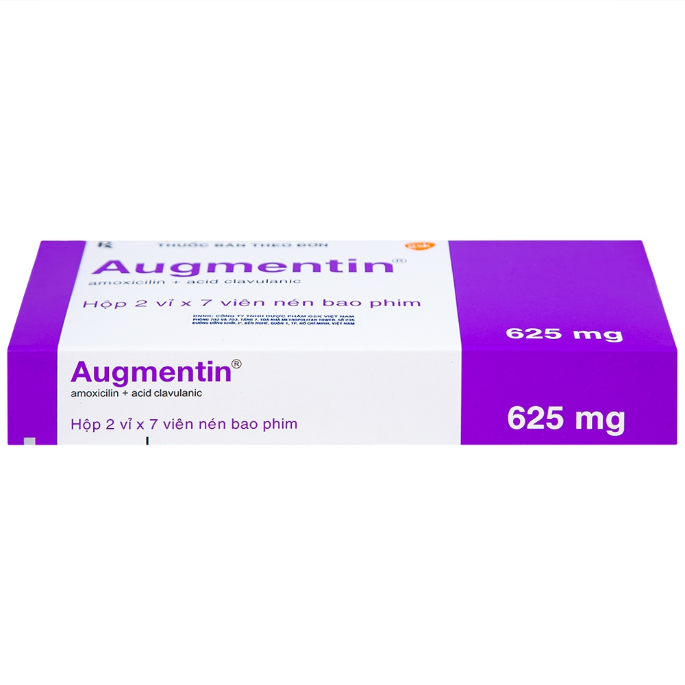 Hình ảnh Thuốc Augmentin 625mg GSK điều trị nhiễm khuẩn (2 vỉ x 7 viên)