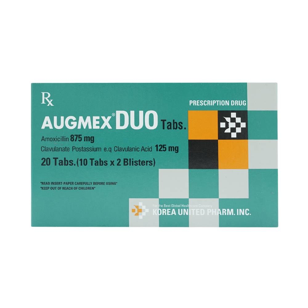 Hình ảnh Thuốc Augmex Duo Korea United điều trị viêm phế quản, viêm bàng quang (2 vỉ x 10 viên) 