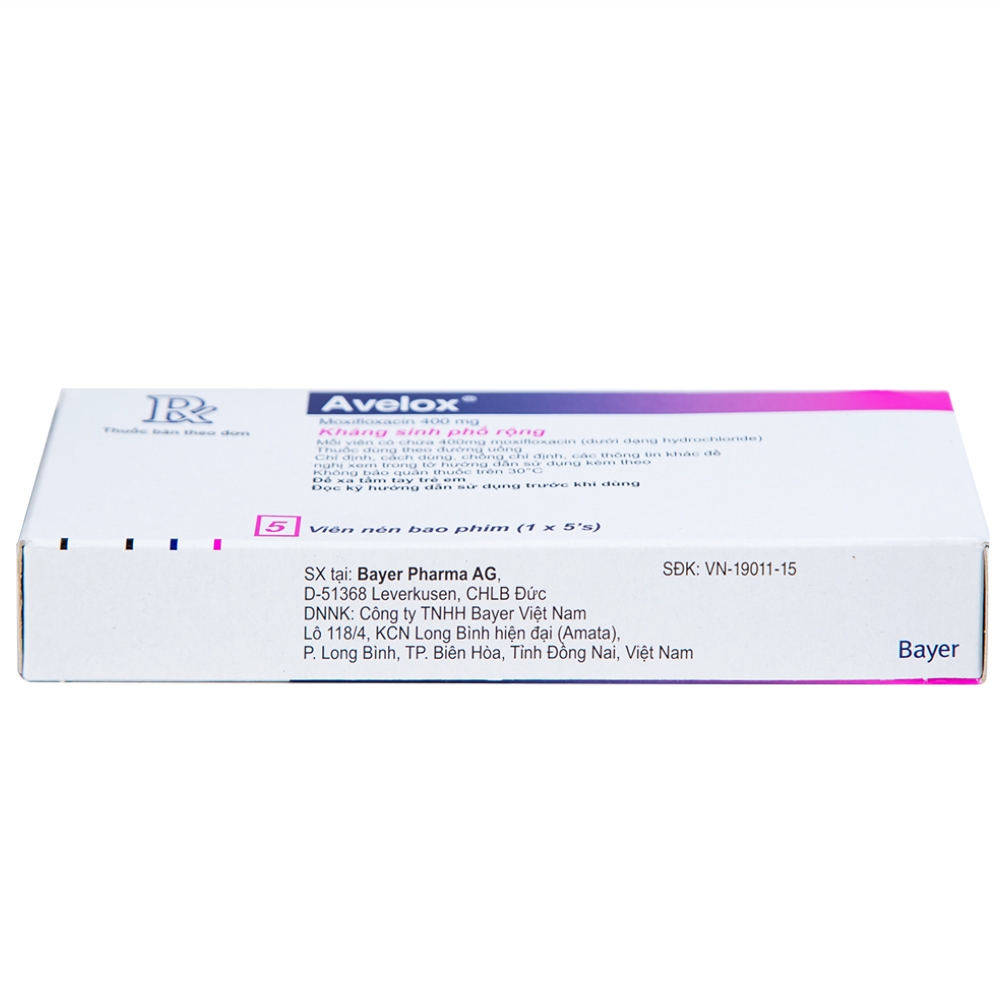Hình ảnh Thuốc Avelox 400mg Bayer điều trị nhiễm khuẩn (1 vỉ x 5 viên)