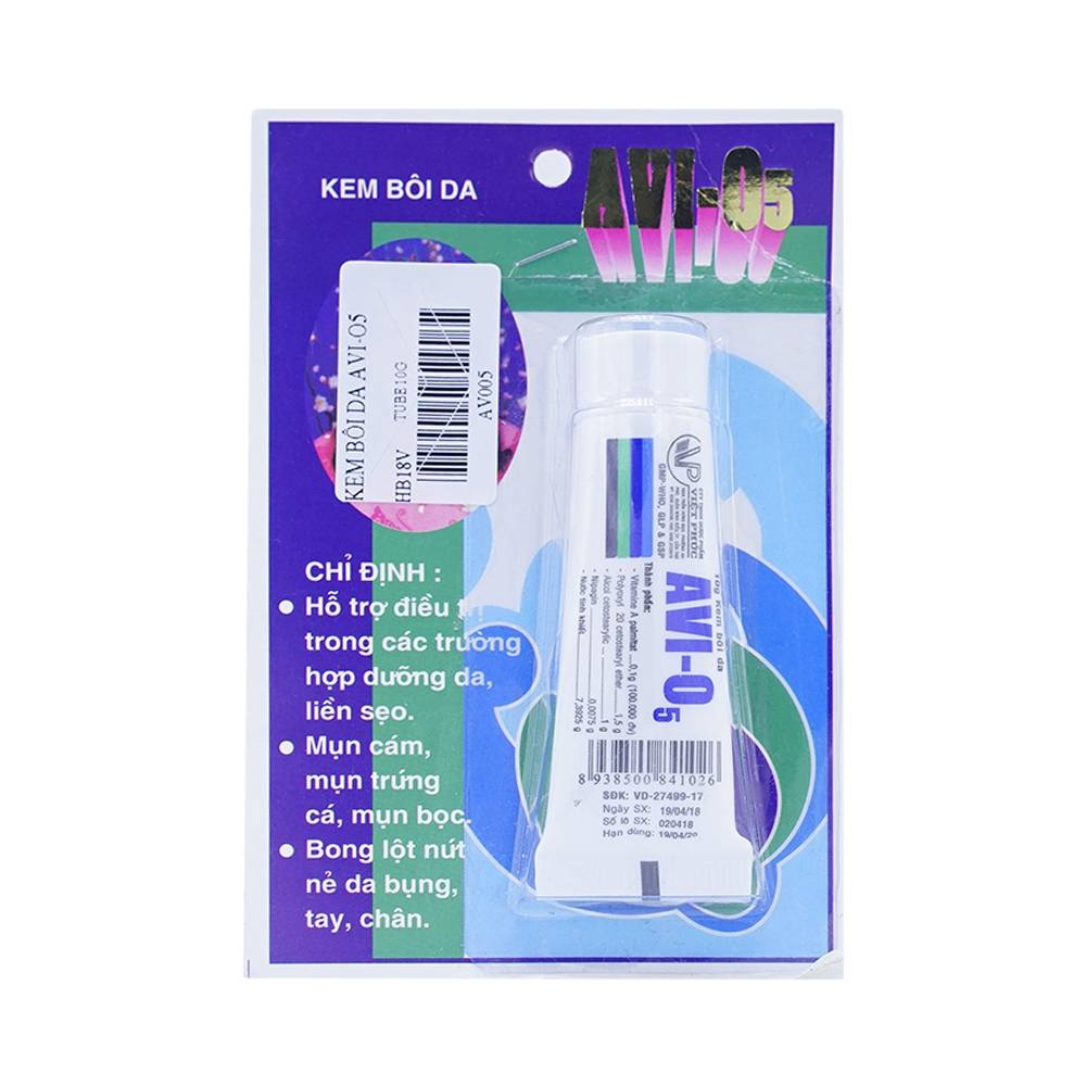 Hình ảnh Kem bôi da Avi-O5 Việt Phúc hỗ trợ dưỡng da, liền sẹo (10g)