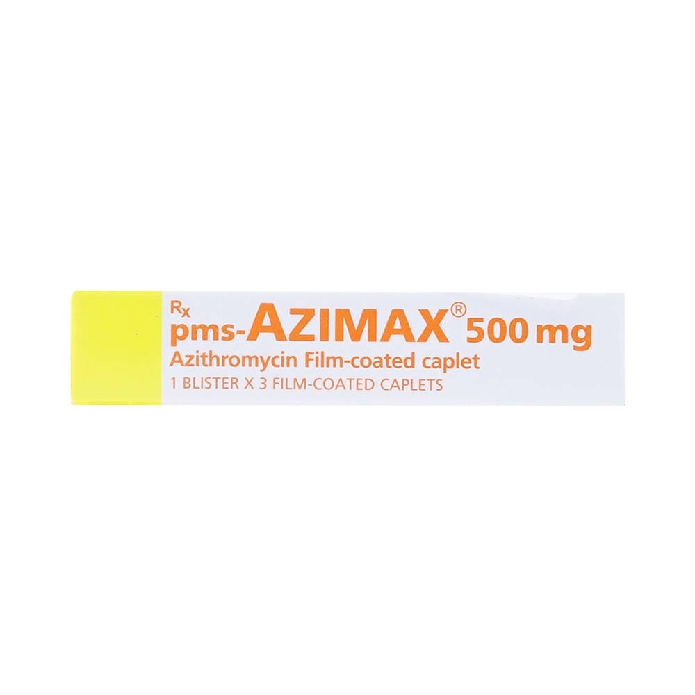 Hình ảnh Thuốc Pms-Azimax 500mg Imexpharm điều trị nhiễm trùng (1 vỉ x 3 viên)