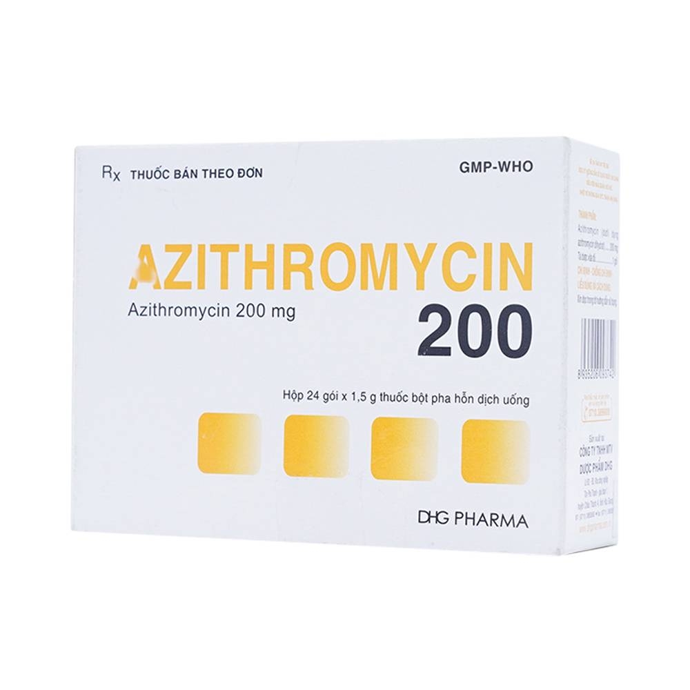 Hình ảnh Bột Azithromycin 200 DHG điều trị nhiễm khuẩn (24 gói)