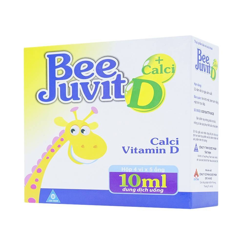 Hình ảnh Dung dịch uống Bee Juvit hỗ trợ răng, xương phát triển chắc khỏe (4 vỉ x 5 ống x 10ml)