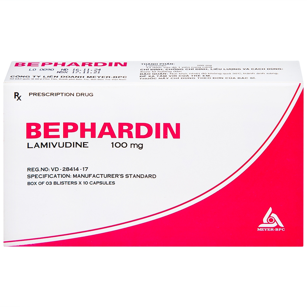 Hình ảnh Thuốc Bephardine 100mg điều trị viêm gan siêu vi B mạn tính (3 vỉ x 10 viên)