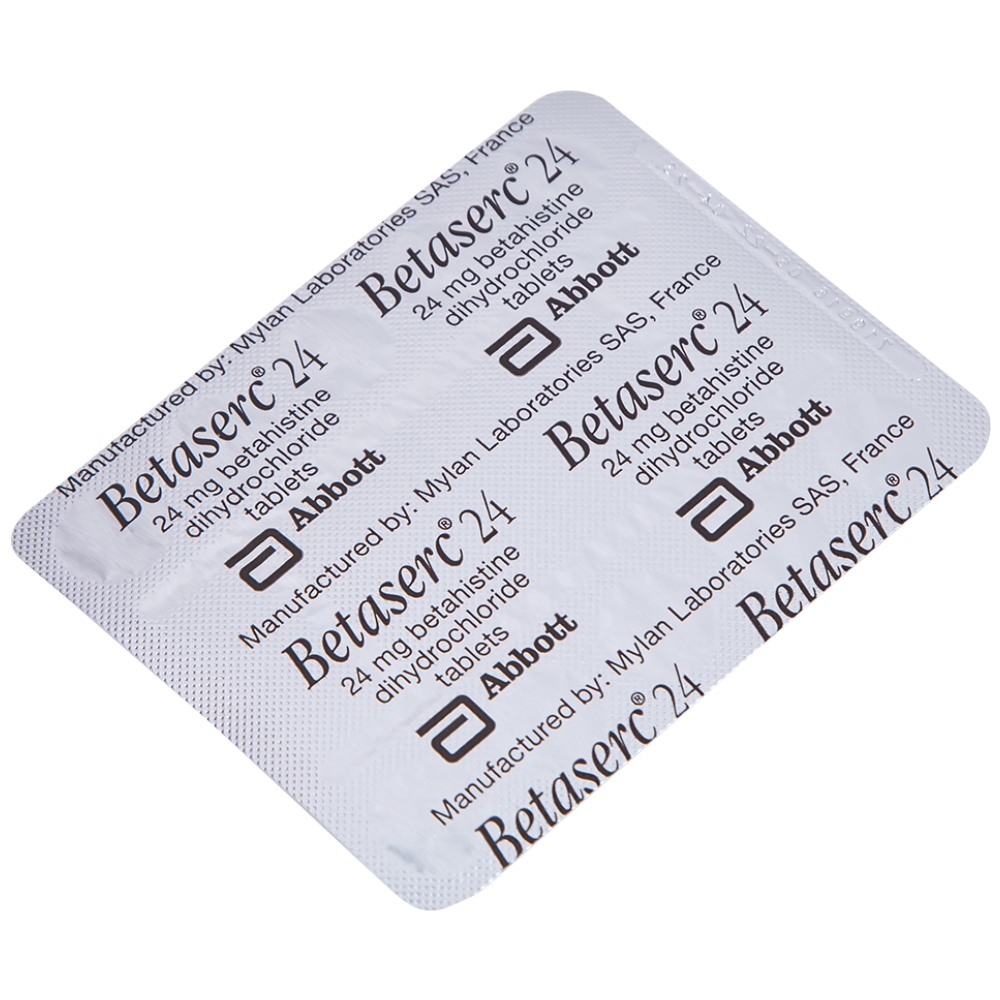 Hình ảnh Thuốc Betaserc 24mg Abbott điều trị hội chứng Meniere (5 vỉ x 10 viên)