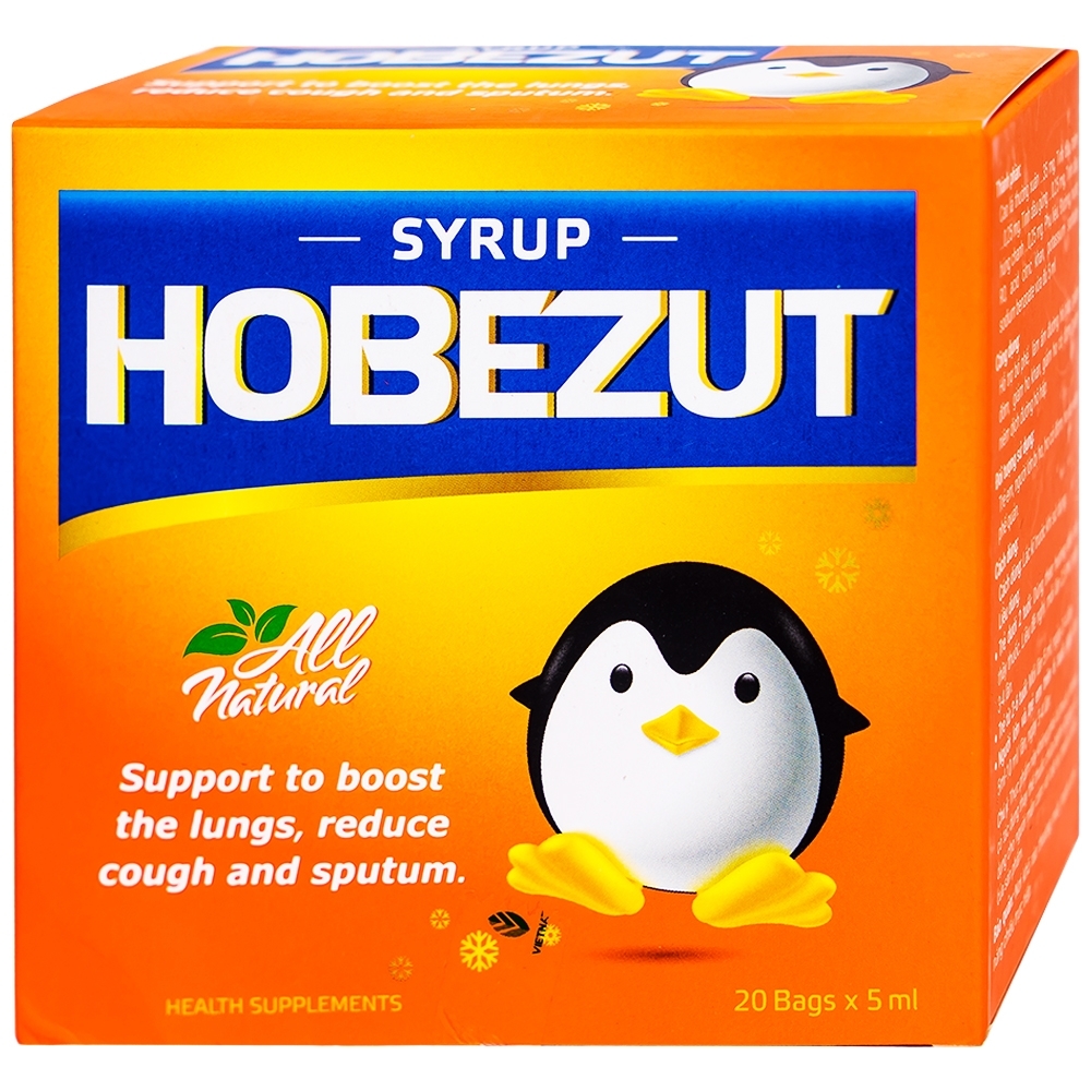 Hình ảnh Siro Hobezut Vinacare giảm các triệu chứng ho, cảm (20 gói x 5ml)