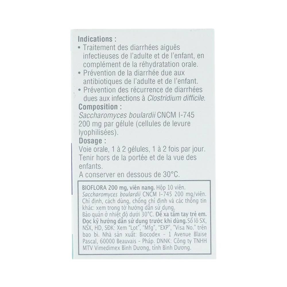 Hình ảnh Thuốc Bioflora 200mg Biocodex điều trị tiêu chảy (10 viên)
