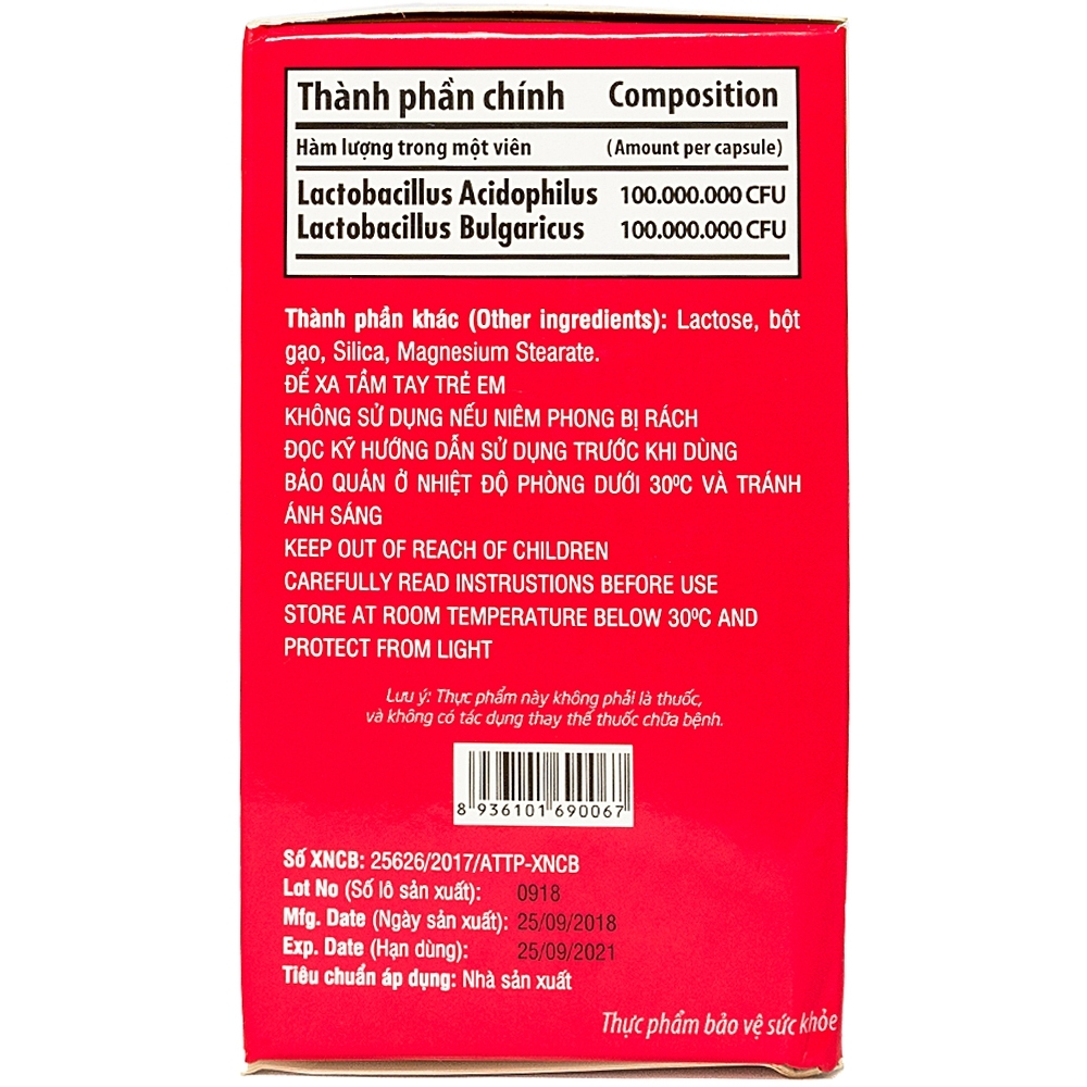 Hình ảnh Viên uống Biolacto Robinson Pharma USA bổ sung lợi khuẩn giúp cân bằng hệ vi sinh đường ruột (100 viên)