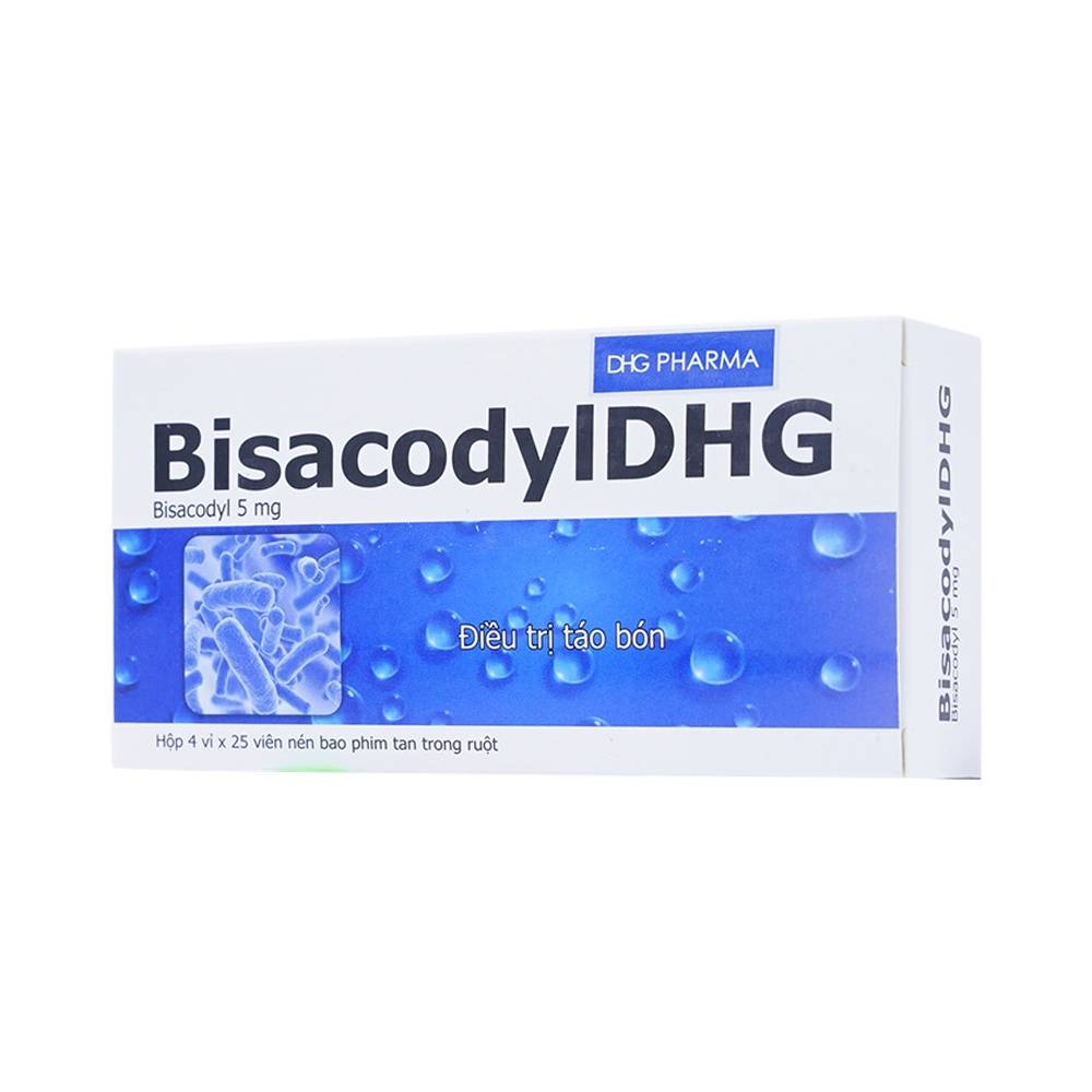 Hình ảnh Thuốc BisacodylDHG điều trị táo bón, thải sạch ruột (4 vỉ x 25 viên)