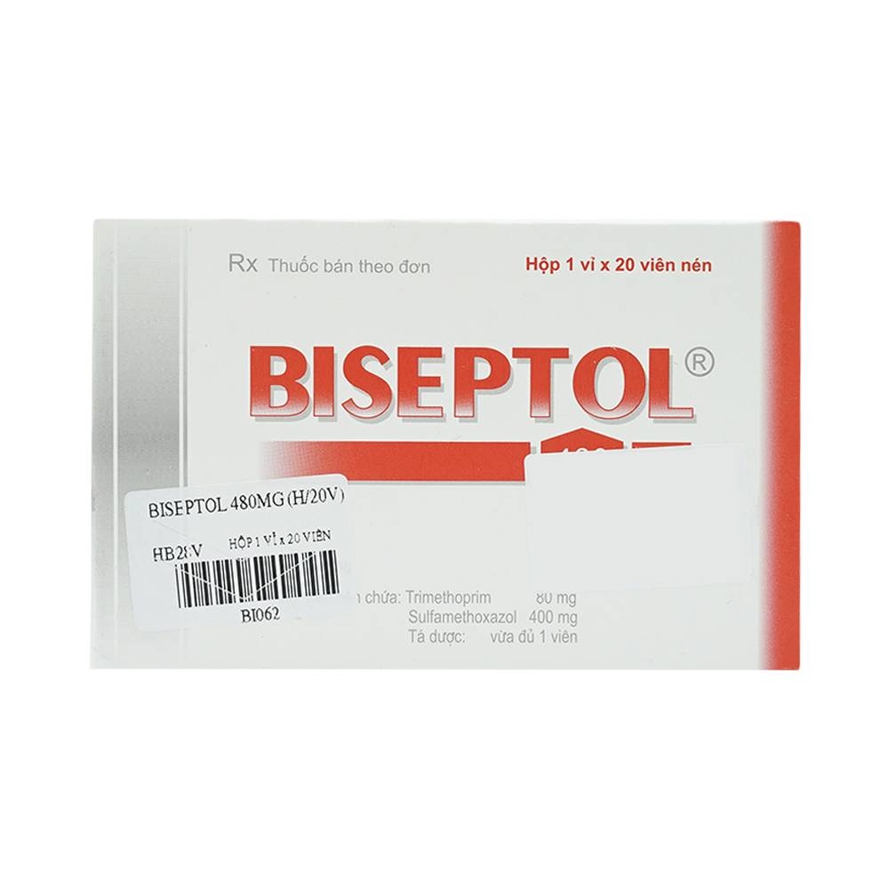 Hình ảnh Thuốc Biseptol Pharbaco điều trị nhiễm khuẩn do các vi khuẩn nhạy cảm (1 vỉ x 20 viên)