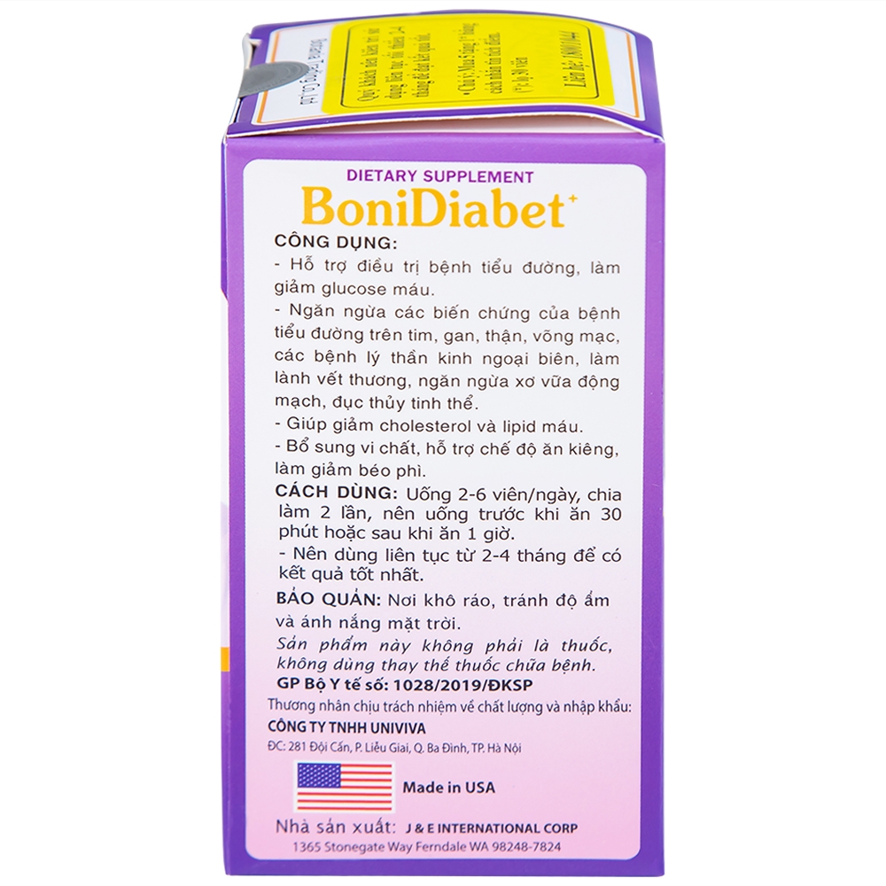 Hình ảnh Viên uống BoniDiabet Botania hỗ trợ điều trị bệnh tiểu đường, làm giảm glucose máu (60 viên)