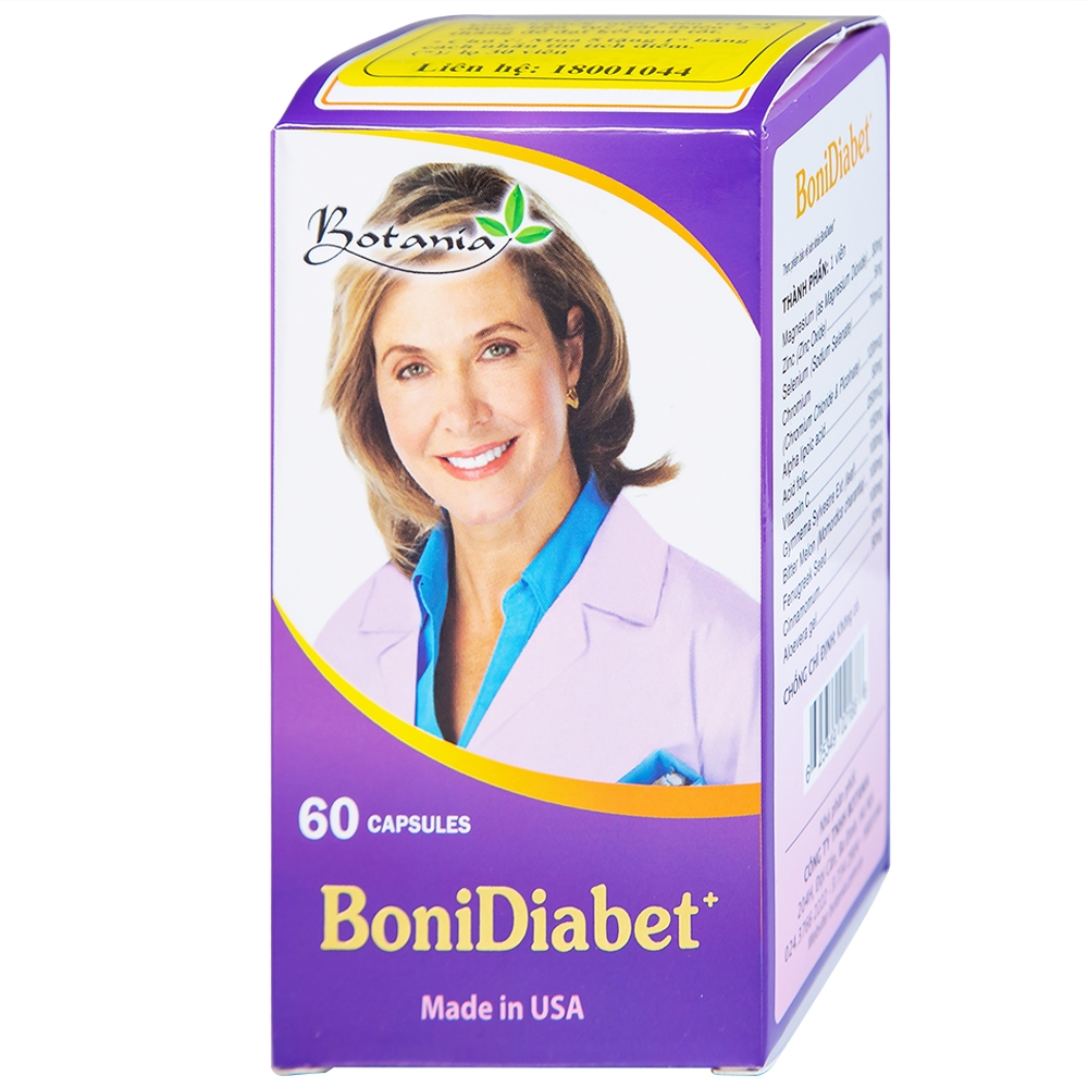 Hình ảnh Viên uống BoniDiabet Botania hỗ trợ điều trị bệnh tiểu đường, làm giảm glucose máu (60 viên)
