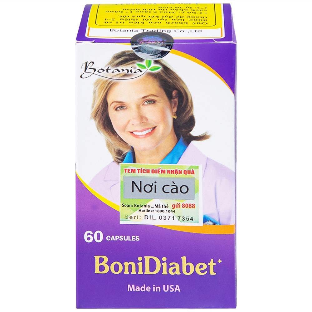Hình ảnh Viên uống BoniDiabet Botania hỗ trợ điều trị bệnh tiểu đường, làm giảm glucose máu (60 viên)
