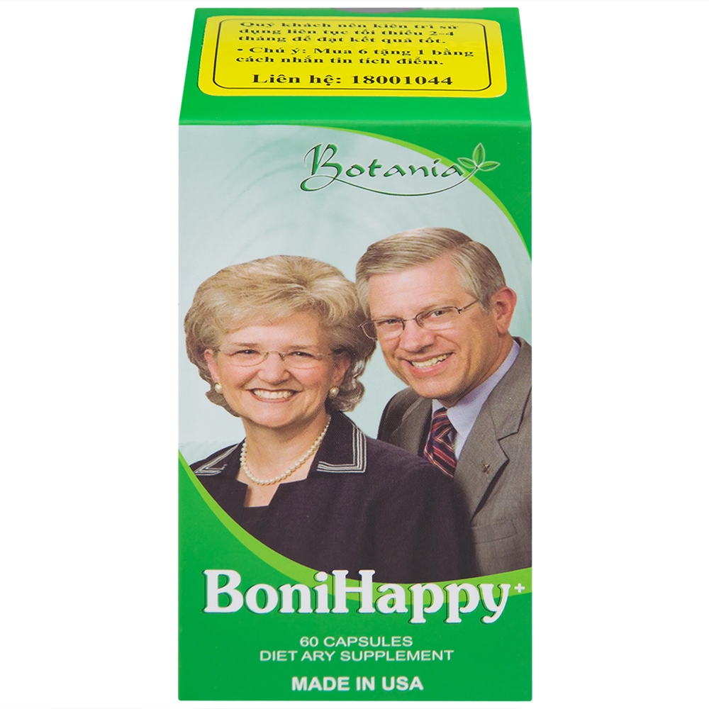 Hình ảnh Viên uống BoniHappy Botania hỗ trợ điều trị mất ngủ, cải thiện và phục hồi sức khỏe (60 viên)