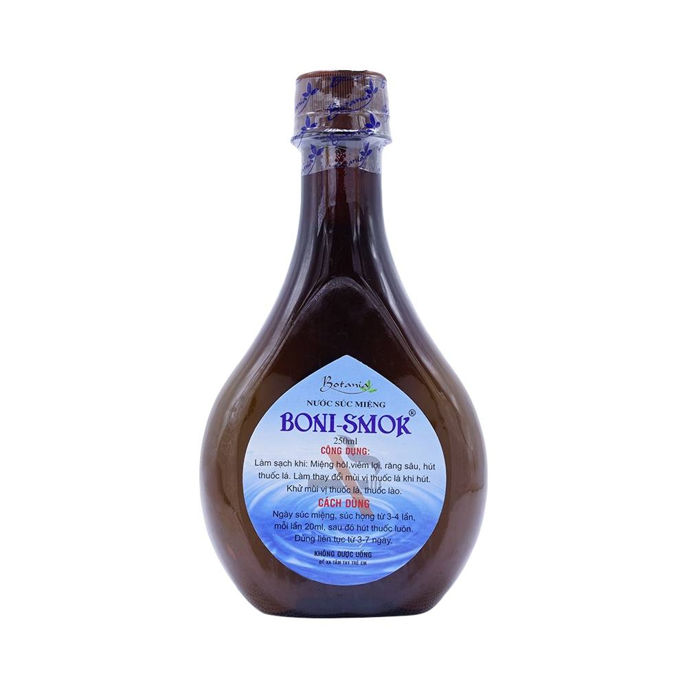 Hình ảnh Nước súc miệng Boni-Smok làm thay đổi mùi vị thuốc lá khi hút, giúp bạn sớm bỏ thuốc lá (250ml)
