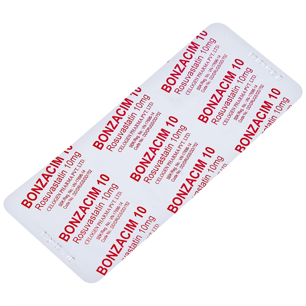 Hình ảnh Thuốc Bonzacim 10 Celogen Pharma giảm cholesterol toàn phần (3 vỉ x 10 viên)